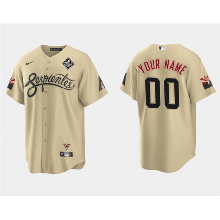 Men's Arizona Diamondbacks Customized Gold 2023 World Series City Connect Cool Base Stitched Baseball Jersey Men's Arizona Diamondbacks Customized Gold 2023 World Series City Connect Cool Base Stitched Baseball Jersey