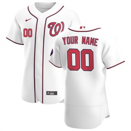 Men's Washington Nationals White Customized Stitched MLB Jersey Men's Washington Nationals White Customized Stitched MLB Jersey
