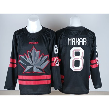 Men's Canada Hockey #8 Cale Makar Black 2026 Away Replica Jersey