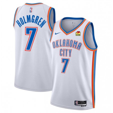Men's Oklahoma City Thunder #7 Chet Holmgren White Association Edition Stitched Basketball Jersey Men's Oklahoma City Thunder #7 Chet Holmgren White Association Edition Stitched Basketball Jersey