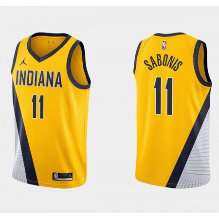 Men's Indiana Pacers #11 Domantas Sabonis Yellow Stitched Jersey Men's Indiana Pacers #11 Domantas Sabonis Yellow Stitched Jersey