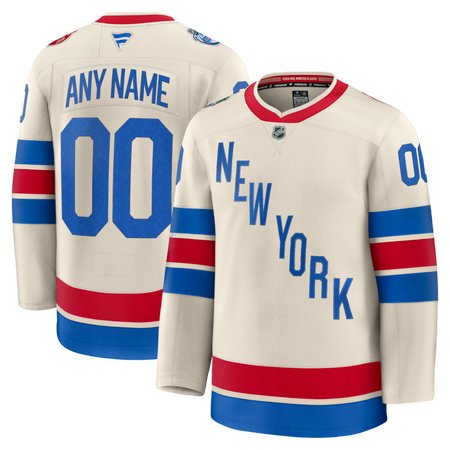Men's New York Rangers Beige 2026 NHL Winter Classic Premium Custom Jersey