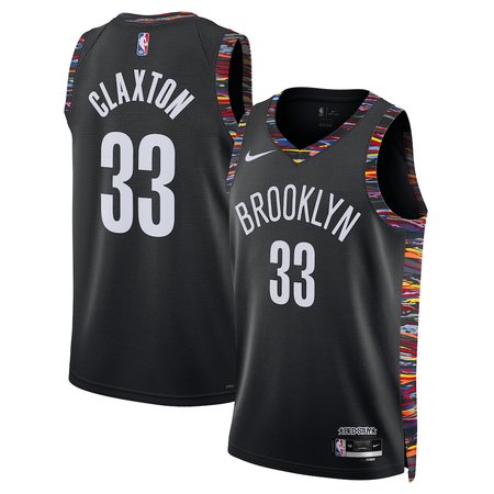 Men's Brooklyn Nets #33 Nic Claxton Black 2025/26 City Edition Swingman Jersey