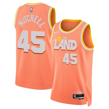 Men's Cleveland Cavaliers #45 Donovan Mitchell Orange 2025/26 Swingman City Edition Jersey