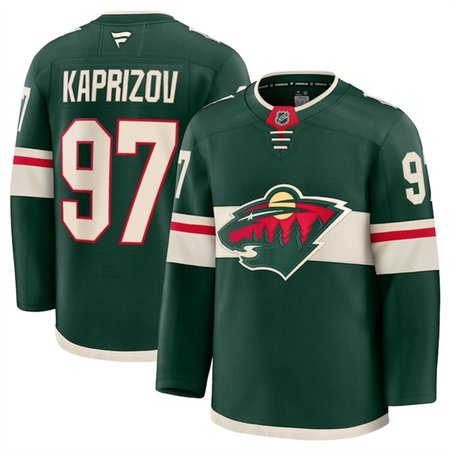 Men's Minnesota Wild #97 Kirill Kaprizov Green 2024-25 Home Stitched Hockey Premium Jersey