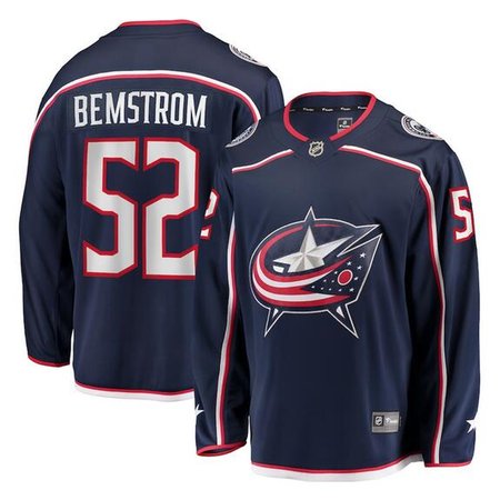Youth Columbus Blue Jackets #52 Emil Bemstrom Navy Stitched Jersey