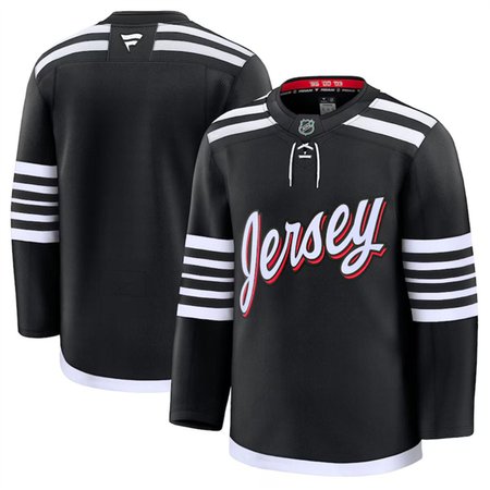 Men's New Jersey Devils Blank Black 2024-25 Alternate Stitched Hockey Premium Jersey