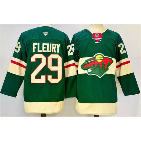 Men's Minnesota Wild #29 Marc-Andre Fleury Green 2024-25 Home Stitched Hockey Premium Jersey