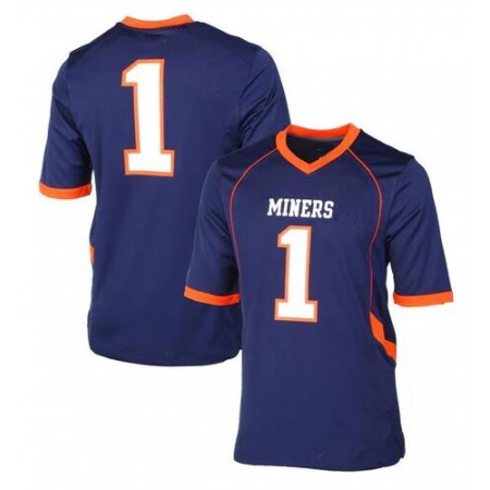 Men's UTEP Custom Navy Stitched Football Jersey Men's UTEP Custom Navy Stitched Football Jersey