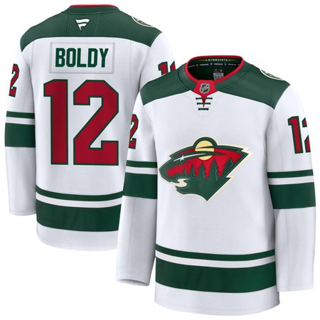 Men's Minnesota Wild #12 Matt Boldy White Alternate Stitched Hockey Premium Jersey