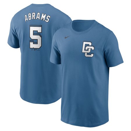 Men's Washington Nationals #5 CJ Abrams Blue 2025 City Connect Fuse Name & Number 2.0 T-Shirt