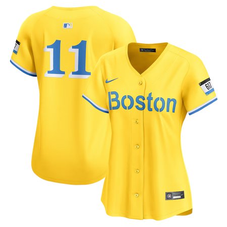 Women's Boston Red Sox #11 Rafael Devers Nike Gold City Connect Limited Player Jersey