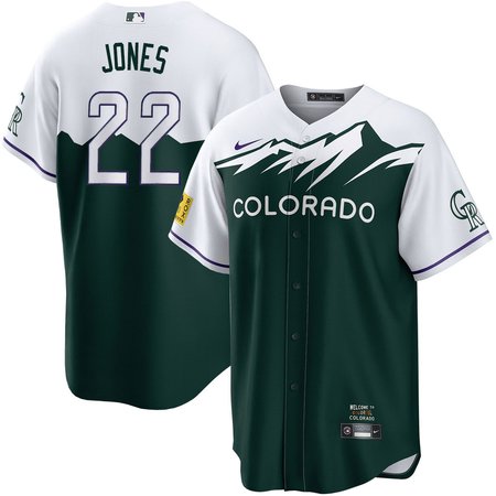 Men's Colorado Rockies #22 Nolan Jones Nike Green Home Replica Jersey Men's Colorado Rockies #22 Nolan Jones Nike Green Home Replica Jersey