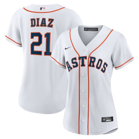 Women's Houston Astros #21 Yainer Diaz Nike White Home Replica Jersey