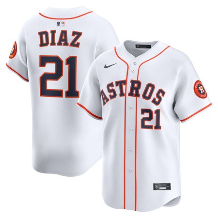 Men's Houston Astros #21 Yainer Diaz Nike White Home Replica Jersey