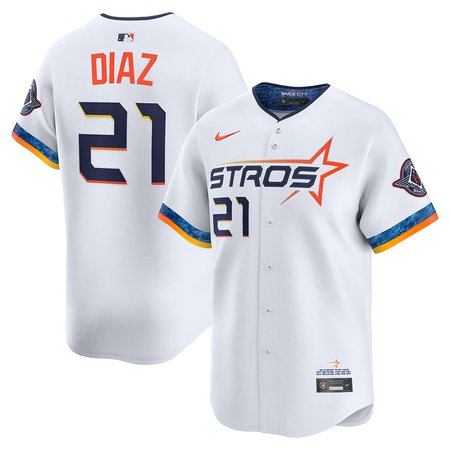 Men's Houston Astros #21 Yainer Diaz White 2025 City Connect Limited Stitched Baseball Jersey
