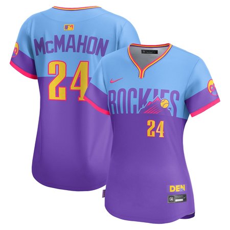 Women's Colorado Rockies #24 Ryan McMahon Purple/Light Blue 2025 City Connect Limited Player Jersey