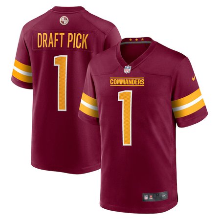 Men's Washington Commanders #1 Nike Burgundy 2025 NFL Draft First Round Pick No. 29 Game Jersey