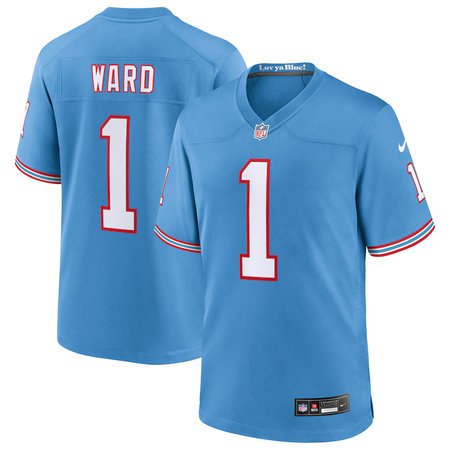 Men's Tennessee Titans #1 Cameron Ward Nike Light Blue 2025 NFL Draft First Round Pick 2nd Game Jersey