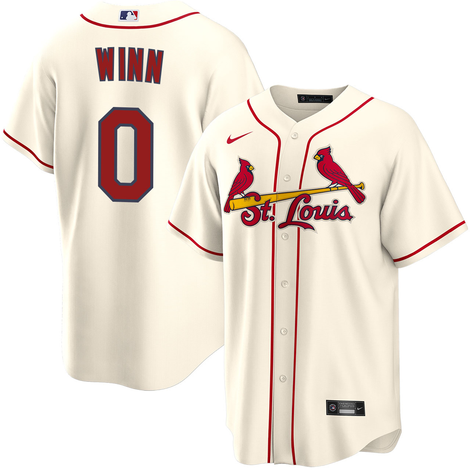 Men's St. Louis Cardinals #0 Masyn Winn Cream Home Limited Jersey