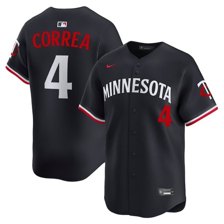 Men's Minnesota Twins #4 Carlos Correa Nike Navy Alternate Limited Jersey