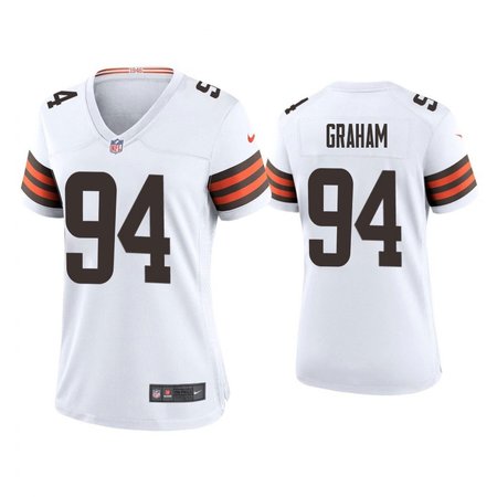 Women's Cleveland Browns #94 Mason Graham Nike White 2025 NFL Draft First Round Pick Game Jersey