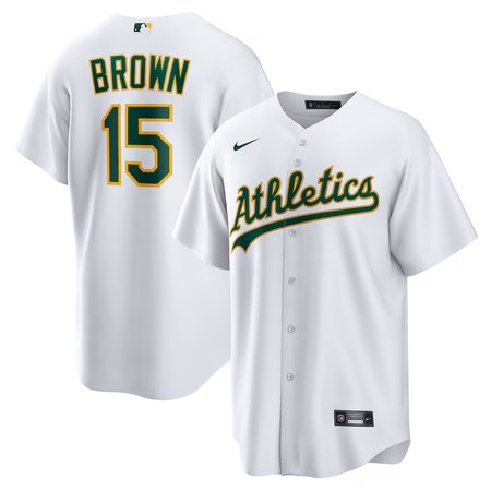 Men's Oakland Athletics #15 Seth Brown Nike White Home Replica Jersey