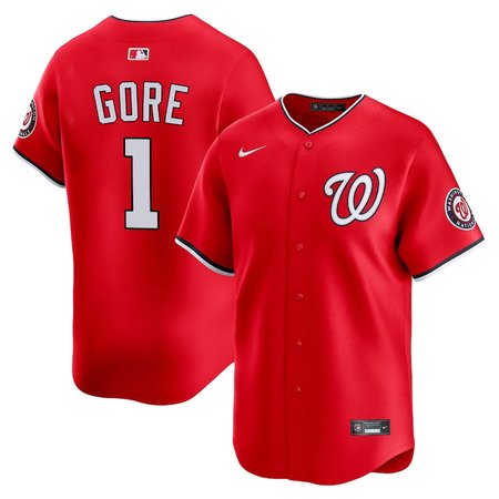 Men's Washington Nationals #1 MacKenzie Gore Nike Red Alternate Limited Player Jersey