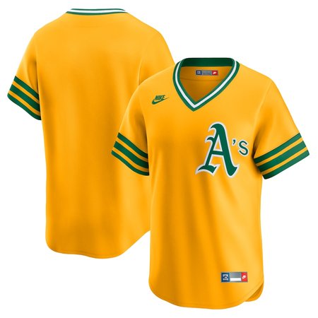 Men's Oakland Athletics Nike Gold Cooperstown Collection Limited Jersey