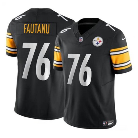 Men's Pittsburgh Steelers #76 Troy Fautanu Black 2024 Draft F.U.S.E. Vapor Untouchable Limited Stitched Jersey Men's Pittsburgh Steelers #76 Troy Fautanu Black 2024 Draft F.U.S.E. Vapor Untouchable Limited Stitched Jersey