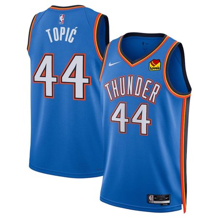Men's Oklahoma City Thunder #44 Nikola Topic Blue 2024 Draft Icon Edition Stitched Basketball Jersey Men's Oklahoma City Thunder #44 Nikola Topic Blue 2024 Draft Icon Edition Stitched Basketball Jersey