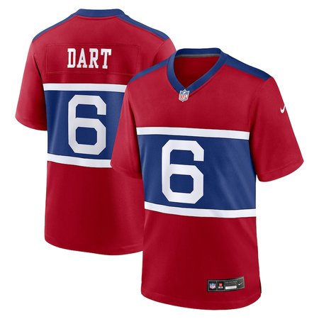 Men's New York Giants #6 Jaxson Dart Red Alternate Century Red Game Jersey