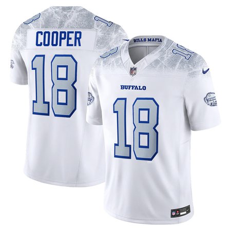 Men's Buffalo Bills #18 Amari Cooper White Rivalries Collection F.U.S.E. Vapor Limited Stitched Jersey Men's Buffalo Bills #18 Amari Cooper White Rivalries Collection F.U.S.E. Vapor Limited Stitched Jersey