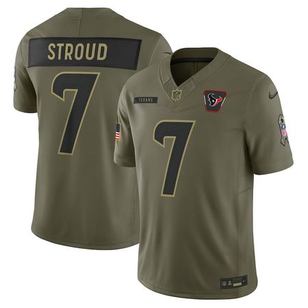 Men's Houston Texans #7 C.J. Stroud Nike Olive 2025 Salute to Service Limited Jersey