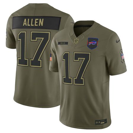 Men's Buffalo Bills #17 Josh Allen Nike Olive 2025 Salute to Service Limited Jersey Men's Buffalo Bills #17 Josh Allen Nike Olive 2025 Salute to Service Limited Jersey