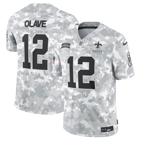 Men's New Orleans Saints Chris Olave Nike Arctic Camo 2024 Salute to Service Limited Jersey Men's New Orleans Saints Chris Olave Nike Arctic Camo 2024 Salute to Service Limited Jersey