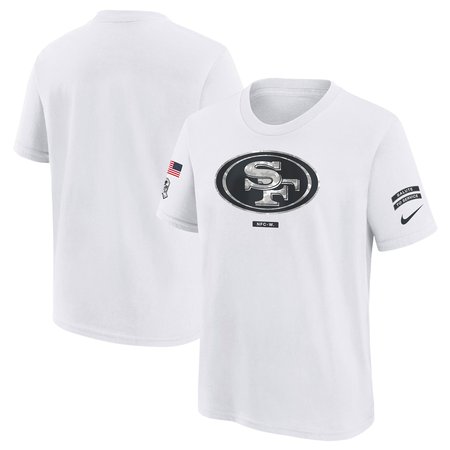 Youth San Francisco 49ers Nike White 2024 Salute To Service T-Shirt Youth San Francisco 49ers Nike White 2024 Salute To Service T-Shirt