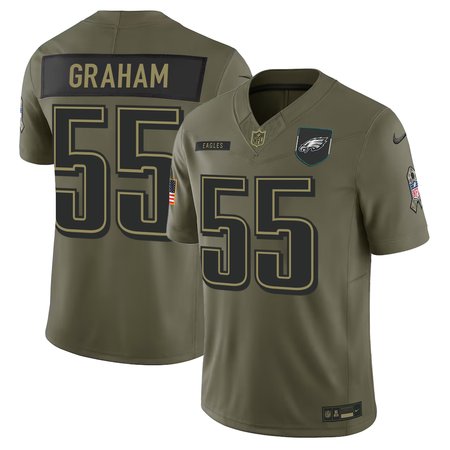 Men's Philadelphia Eagles #55 Brandon Graham Nike Olive 2025 Salute to Service Retired Limited Jersey