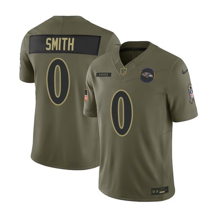 Men's Baltimore Ravens #0 Roquan Smith Nike Olive 2025 Salute to Service Retired Limited Jersey