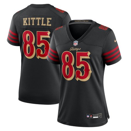 Women's San Francisco 49ers #85 George Kittle Black Rivalries Collection F.U.S.E. Vapor Limited Stitched Jersey