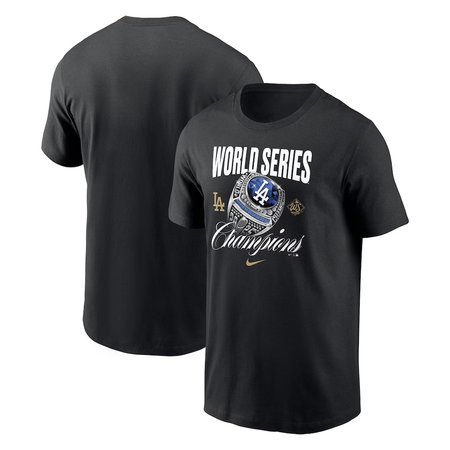 Men's Los Angeles Dodgers Nike Black 2025 World Series Champions Ring T-Shirt Men's Los Angeles Dodgers Nike Black 2025 World Series Champions Ring T-Shirt