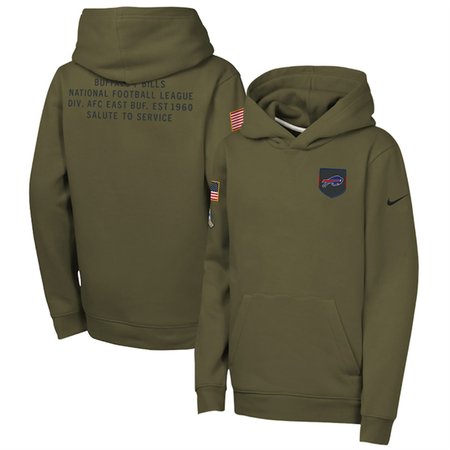 Youth Buffalo Bills Olive 2025 Salute to Service Club Fleece Hoodie Youth Buffalo Bills Olive 2025 Salute to Service Club Fleece Hoodie