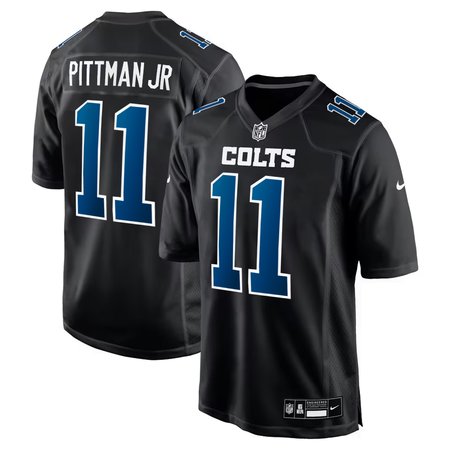 Men's Indianapolis Colts #11 Michael Pittman Jr. Carbon Black Fashion Game Jersey