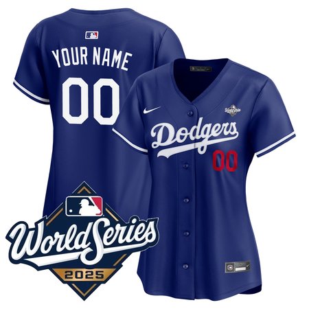 Women's Los Angeles Dodgers Custom Nike Royal 2025 World Series Home Limited Jersey