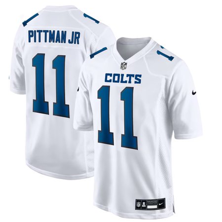 Men's Indianapolis Colts #11 Michael Pittman Jr. Tundra White Fashion Game Jersey