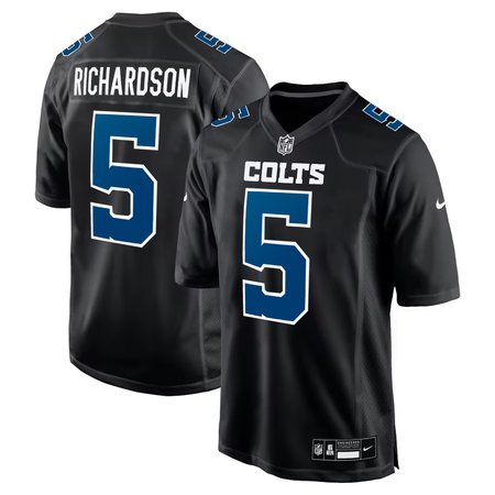 Men's Indianapolis Colts #5 Anthony Richardson Carbon Black Fashion Game Jersey