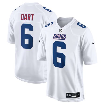 Men's New York Giants #6 Jaxson Dart Tundra White Fashion Game Jersey