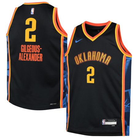 Youth Oklahoma City Thunder Shai Gilgeous-Alexander Nike Black 2024/25 Swingman Player Jersey - City Edition Youth Oklahoma City Thunder Shai Gilgeous-Alexander Nike Black 2024/25 Swingman Player Jersey - City Edition