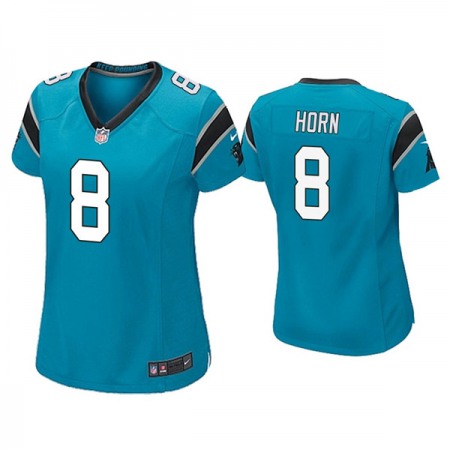 Women's Carolina Panthers #8 Jaycee Horn Blue Vapor Untouchable Limited Stitched NFL Jersey(Run Small) Women's Carolina Panthers #8 Jaycee Horn Blue Vapor Untouchable Limited Stitched NFL Jersey(Run Small)