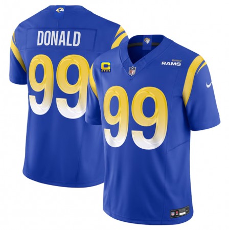 Men's Los Angeles Rams #99 Aaron Donald Blue 2023 F.U.S.E. With 4-Star C Patch Vapor Untouchable Limited Stitched Football Jersey Men's Los Angeles Rams #99 Aaron Donald Blue 2023 F.U.S.E. With 4-Star C Patch Vapor Untouchable Limited Stitched Football Jersey
